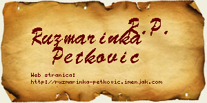 Ruzmarinka Petković vizit kartica